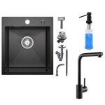 vier de cuisine - inox - 40x45cm - montage sur plan - 1 bac - sans gouttoir