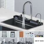 viers de cuisine inox evier multifonction de lavabo cuisine avec extractible robinetterie en cascade ...