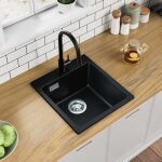 �vier de cuisine - granit - noir - 1 bac - 40x45x20cm - anti - odeur et anti - choc