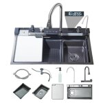 �vier de cuisineen acier inoxydable� cuve unique affichage led de temp�rature �vier de cuisine encastrable ...