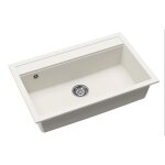 Evier - granit blanc - 1 bac rectangulaire - sans �gouttoir - 795x505mm