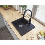 �vier en granit granitan milano 1 bac avec �gouttoir et siphon - 1 ensemble
