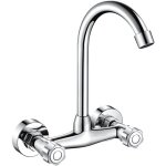 vier mural  double trou robinet de lavabo lavabo lavabo eau chaude et froide robinet mlangeur pour ...