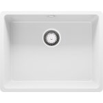 Evier sous plan 56x44cm evier en granit 1 bac + kit de vidage venise easy de primagran blanc