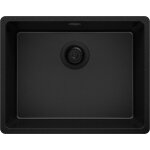 Evier sous plan 56x44cm evier en granit 1 bac + kit de vidage venise easy de primagran tout noir Evier sous plan 56x44cm evier en granit 1 bac + kit de vidage venise easy de primagran tout noir