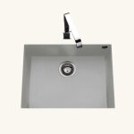 vier sous - plan granit gris mtal luisina quadrille 1 bac 580x440