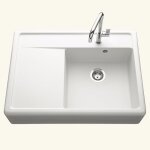 Évier timbre doffice granit blanc cassé kümbad kiwi 1 grand bac 1 égouttoir Évier timbre doffice granit blanc cassé kümbad kiwi 1 grand bac 1 égouttoir