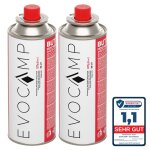 Evocamp 2x bouteilles de gaz butane 227g pour r�chaud de camping chauffage au gaz ou br�leur de mauvaises ...