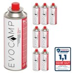 Evocamp 8x bouteilles de gaz butane 227g pour réchaud de camping chauffage au gaz ou brûleur de mauvaises ... Evocamp 8x bouteilles de gaz butane 227g pour réchaud de camping chauffage au gaz ou brûleur de mauvaises ...