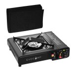 Evocamp rchaud de camping 1 feu  gaz avec tapis ignifug 40x32 cm rchaud  gaz portable avec allumage ...