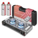 Evocamp r�chaud � gaz 2 feux avec allumage pi�zo�lectrique ? pour cartouches de gaz msf - 1a 227 g avec ...