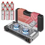 Evocamp r�chaud � gaz 2 feux avec allumage pi�zo�lectrique ? pour cartouches de gaz msf - 1a 227 g avec ...