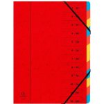 Exacompta trieur agraf avec elastiques 12 compartiments rouge