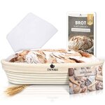 Exitoso banneton pain ovale rotin �35cm 1kg - osier lin - moule levain lame boulanger - panier tissu