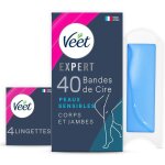 Expert - 40 bandes de cire froide corps & jambes - peaux sensibles - finition parfaite - epilation longue ...