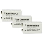 Extensilo 3x piles bloc batterie 9v pour divers appareils (1ah 9v li - ion) pr�te � lemploi