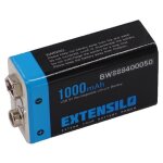 Extensilo pile bloc batterie 9v pour divers appareils (1000mah 9v li - ion) prte  lemploi avec port ...