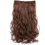 Extension de cheveux boucl�s brun clair 236po avec 6 pinces