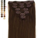 Extensions de cheveux à clip rajout cheveux châtain clair 18 7 pièces Extensions de cheveux à clip rajout cheveux châtain clair 18 7 pièces