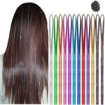 Extension de cheveux - m�ches de cheveux tinsel - 12 couleurs - cheveux raides extensions micro anneau ...