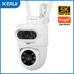 Ext�rieur 10mp 5k hd double objectif wifi cam�ra ip tuya smart ptz sans fil s�curit� domestique cctv ...
