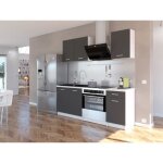 Extra - cuisine complte l 180cm - 4 lments - gris mat