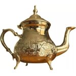 Extra grande thire marocaine en laiton dor et maillechort ? 800 ml gravure artisanale au style classique ...