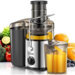 Extracteur de jus centrifugeuse 500w avec large goulotte de 3 pouces facile � nettoyer acier inoxydable ...