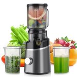 Extracteur de jus de fruits et l�gumes vertical 120mm machine � jus avec 2 tasses et brosse 250w et capacit� ...