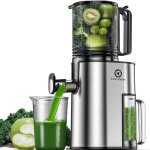 Extracteur de jus 18l - pour fruits et legumes avec goulotte 130 mm - slow juicer sans bpa 250w nettoyage ...