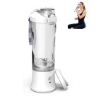 Extracteur de jus sans fil usb - mixeur �lectrique - portable - sport et voyage - 600 ml - blanc