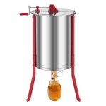 Extracteur de miel manuel  6 cadres centrifugeuse sparateur miel acier inox - vevor - avec couvercle ...
