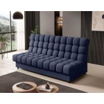 Ezra - canap convertible clic - clac 3 places avec coffre en tissu textur - bleu