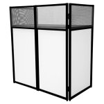 Faade portable en mtal pour stand dj disc jockey dj booth 114 x 105 x 57 cm - noir - adulte