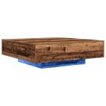 Faf - neuf * table basse - aesthtique moderne - avec clairage led - vieux bois - 100x100x31 cm juin872695 ...
