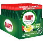 Fairy original tablettes lave - vaisselle all in one citron 132 (6x22) capsules efficaces mme sur la ...