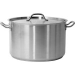 Faitout - marmite yato grand pot avec couvercle acier inoxydable 40x25 314l
