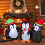Famille de pingouins gonflables de noël costway lumières led intégrée décoration festive pré - éclairée ... Famille de pingouins gonflables de noël costway lumières led intégrée décoration festive pré - éclairée ...