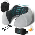Fanhomas coussin de voyage oreiller de voyage memoire forme coussin voyage avion adulte travel neck pillow ...