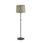 Faro samba - lampadaire abat - jour tappered ronde noir e27