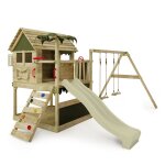 Fatmoose aire de jeux portique bois tikataka avec balançoire et toboggan vert sauge cabane enfant extérieure ... Fatmoose aire de jeux portique bois tikataka avec balançoire et toboggan vert sauge cabane enfant extérieure ...