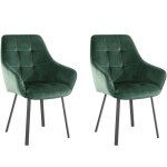 Fauteuil 2 pack en velours vert fonc�