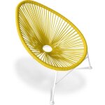 Fauteuil acapulco - pi�tement blanc jaune