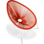 Fauteuil acapulco - pi�tement blanc orange