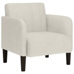 Fauteuil avec accoudoirs - jill - cr�me - velours - 68x68x70 cm - largeur du si�ge 54 cm - profondeur ...