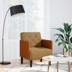 Fauteuil avec accoudoirs marron 55 cm velours