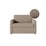 Fauteuil agathe convertible express couchage quotidien 70x190cm en velours c�tel� taupe - matelas 13cm ...
