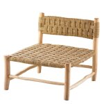 Fauteuil bas bois organique naturel 75x75x70 cm