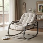 Fauteuil  bascule - ambiance - rocking chair design moderne avec repose - pieds rabattable et grand ...