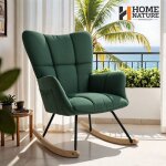 Fauteuil � bascule haut � dos moderne avec accoudoirs et pieds antid�rapants assise rembourr�e pour salon ...